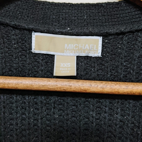 Michael Kors XXS black leather/knitted sweater - Picture 4 of 6